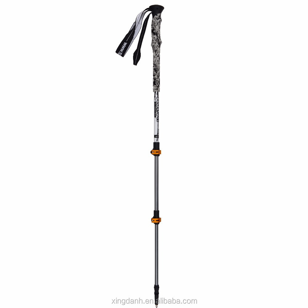 Outdoor EVA Grip Flip Lock 3 Section Aluminum 7075 trekking pole  Walking Stick