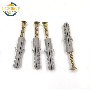 Nylon plug type expansion screw for drywall wall Plastic fence post wall anchor kit