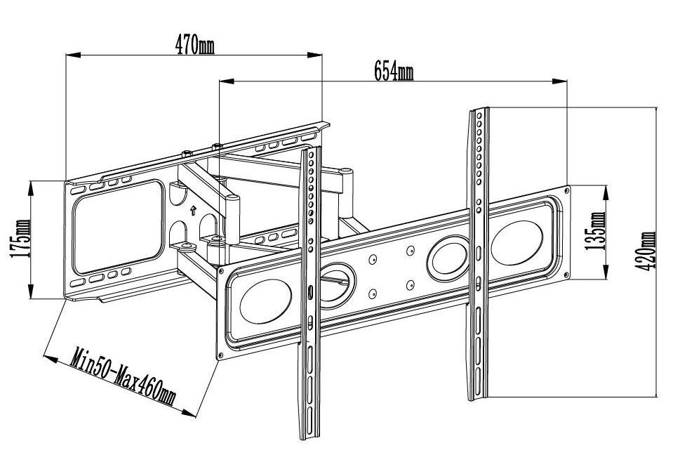 Classic Full Motion 360 Degree Rotation Swivel LCD TV Wall Mount