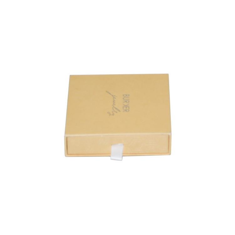 Luxury Custom Logo Yellow Packaging Hard Cardboard Paper Box Jewelry Gift Packaging Sliding Out Drawer Box