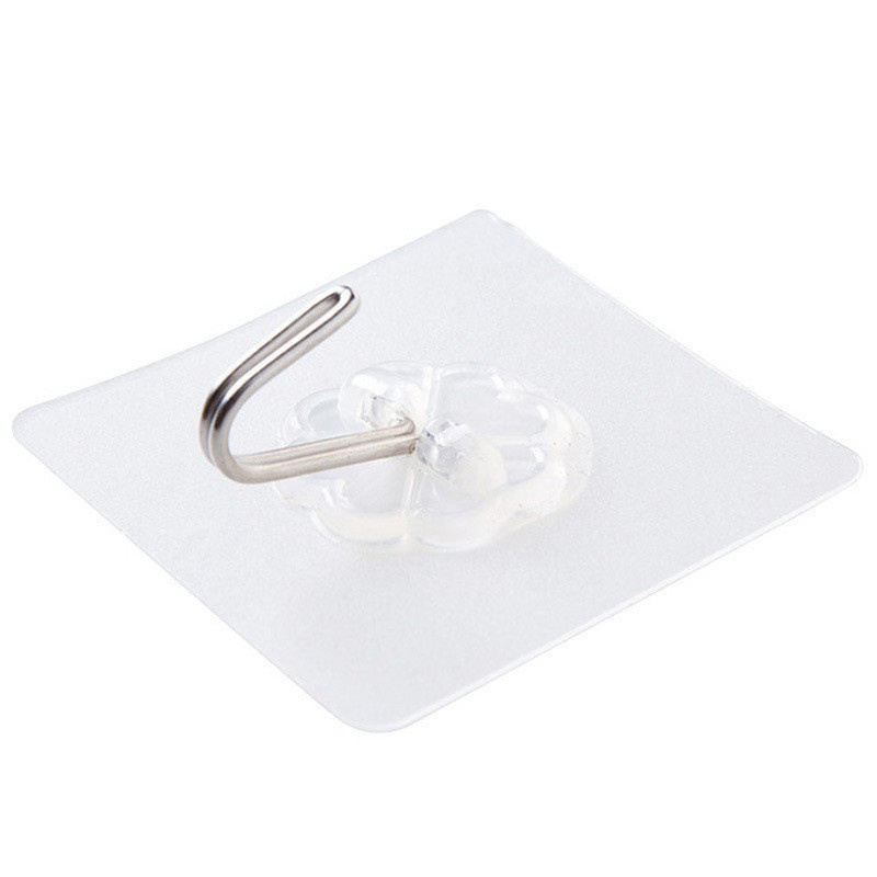 XDH2237 Transparent Square Plastic Wall Hanging Hook For Clothes Wall Clothing Hanger None-Slip Wall Hook