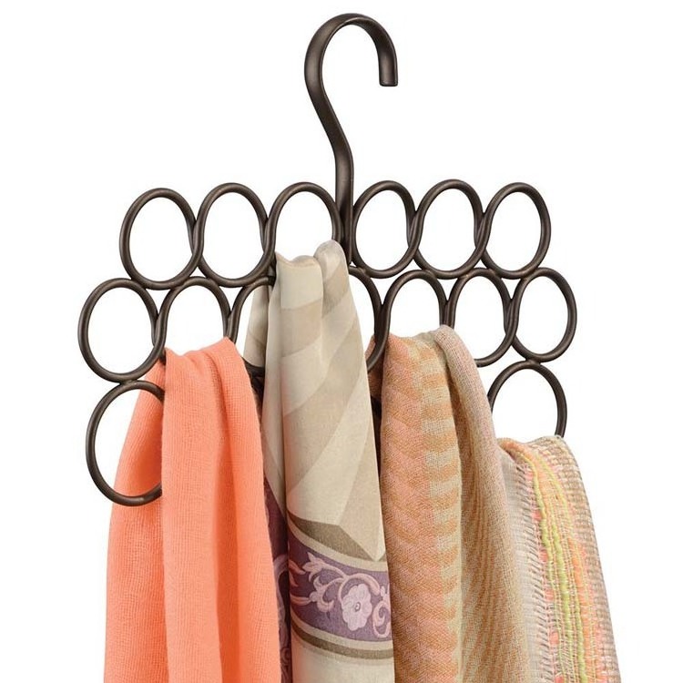 ZXX Scarf hanger with 18 loops  metal hijab scarf shawl necktie holder organizer