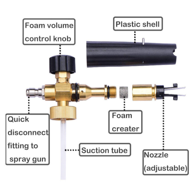 WSY Hot-selling adjustable snow foam cannon for high pressure car washing quick connect to spray gun