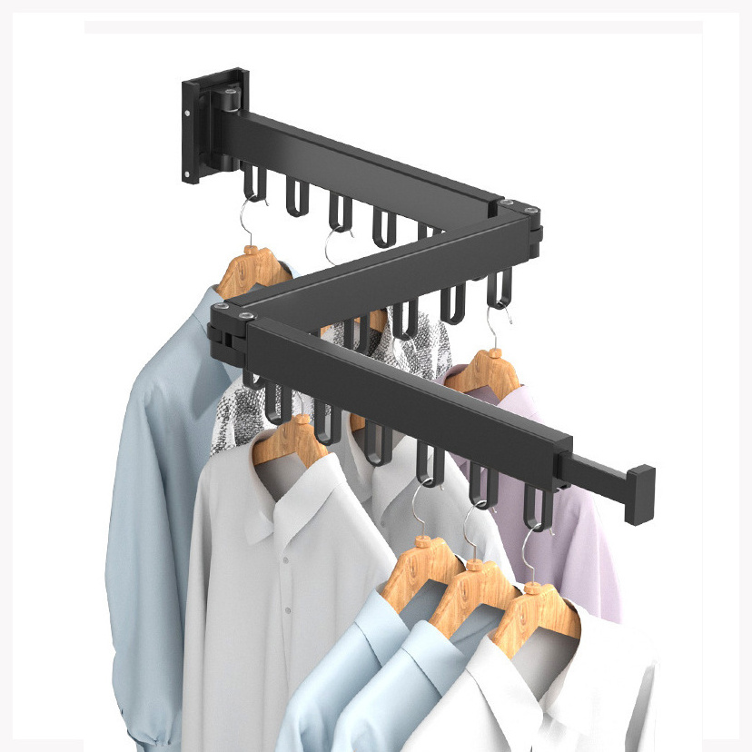 454SY Extendable Folding Clothes Hanger Extensible Laundry Rack Wall Mounted Laundry Drying Rack