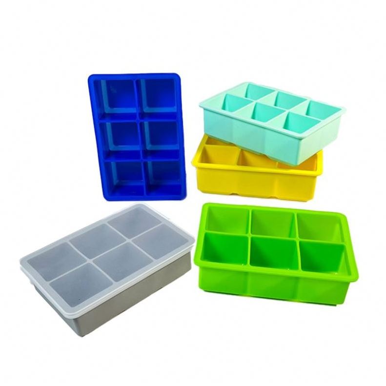 XDH510 Food Grade Silicone Plastic Metal Large Big/Small/Mini Whisky Cocktail Ice Tray Storage Ice Cream Popsicle Mold