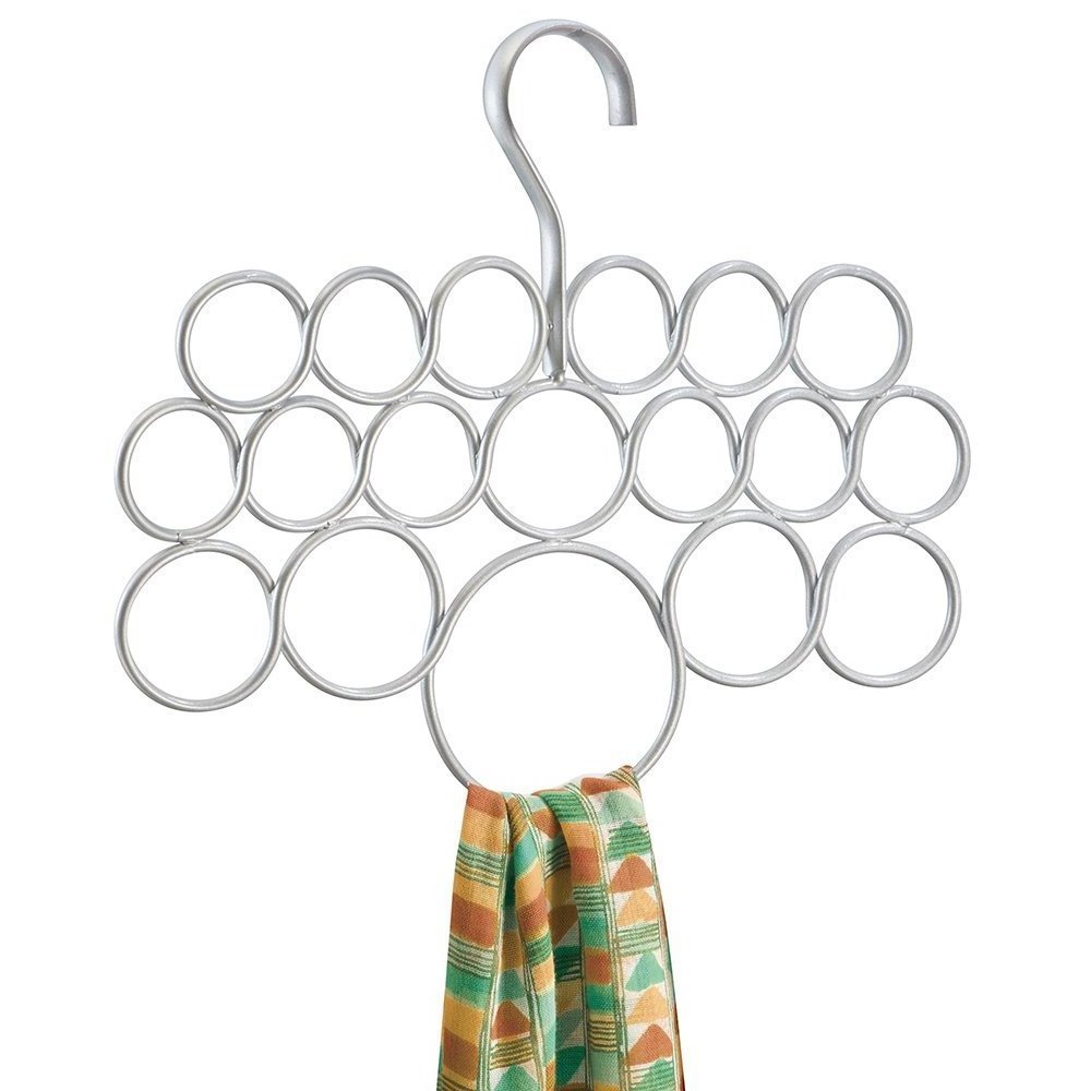 ZXX Scarf hanger with 18 loops  metal hijab scarf shawl necktie holder organizer