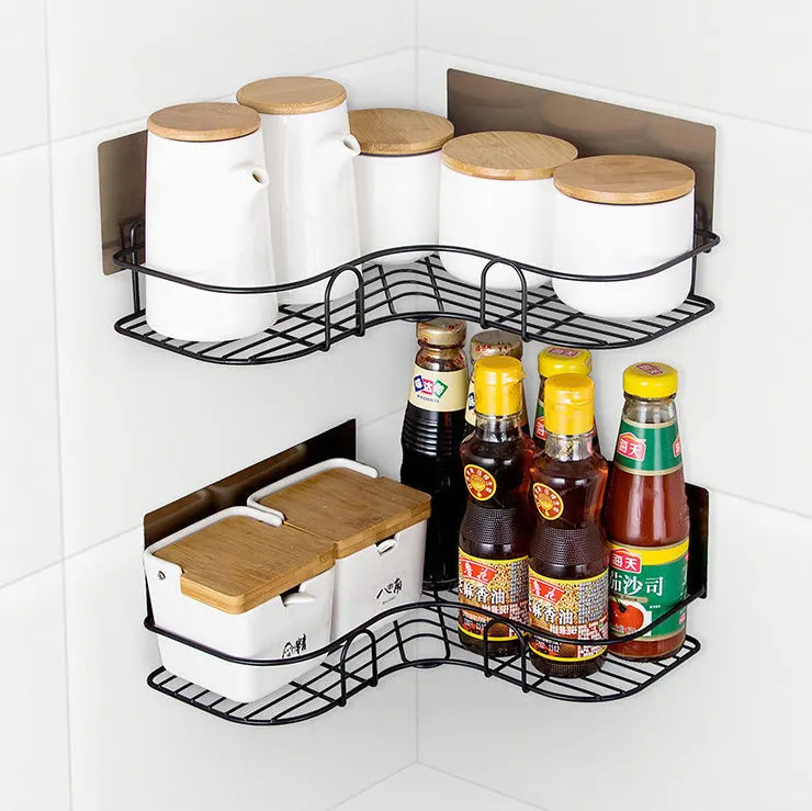 CJ105 Non drilling adhesive shower bathroom shower rack organizer,corner rack, Bathroom Corner Shelf