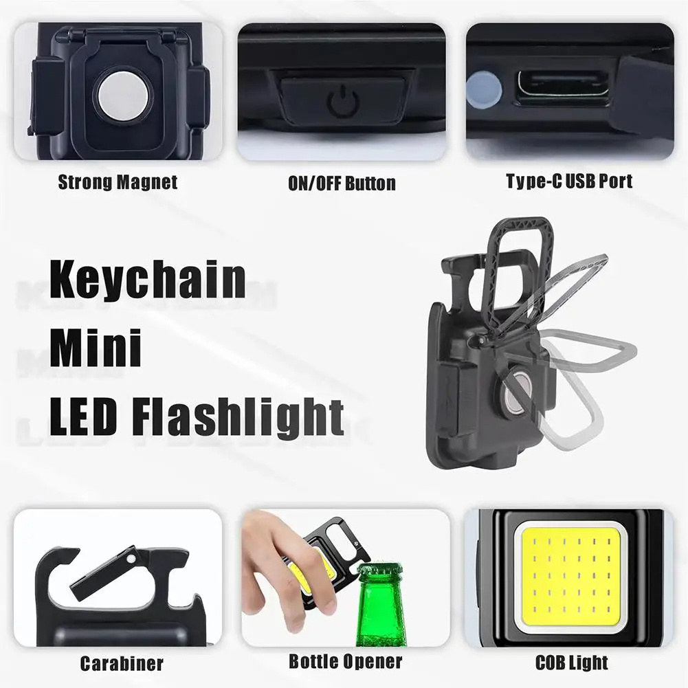 SY58 Rechargeable 4 Light Modes Linterna Torches Pocket Multifunctional Portable Emergency Outdoor Led Keychain Mini Flashlight