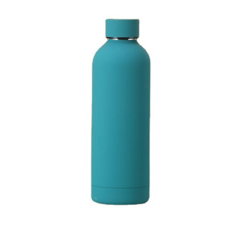 SY74 Custom logo soft touch 500ml double wall insulated vacuum flask color stainless steel water bottle with rubber paint