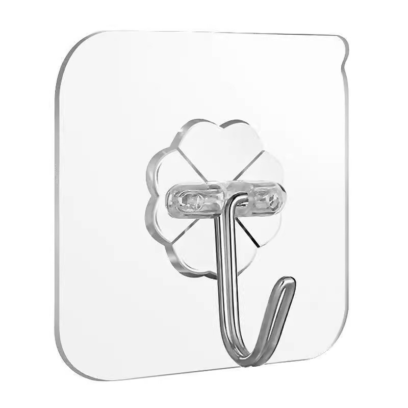 XDH2237 Transparent Square Plastic Wall Hanging Hook For Clothes Wall Clothing Hanger None-Slip Wall Hook