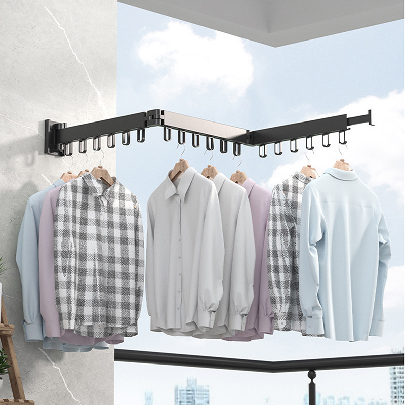 1354SY Folding Shelf For Clothes Retractable Wall Mounted Cloth Hanger Wall Mount Retractable Cloth Drying Rack