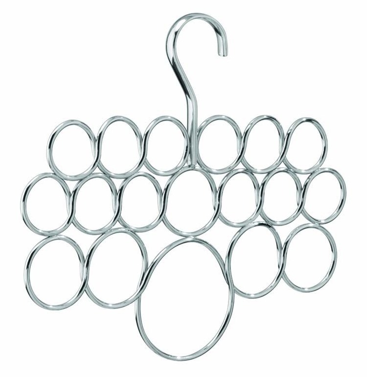 ZXX Scarf hanger with 18 loops  metal hijab scarf shawl necktie holder organizer