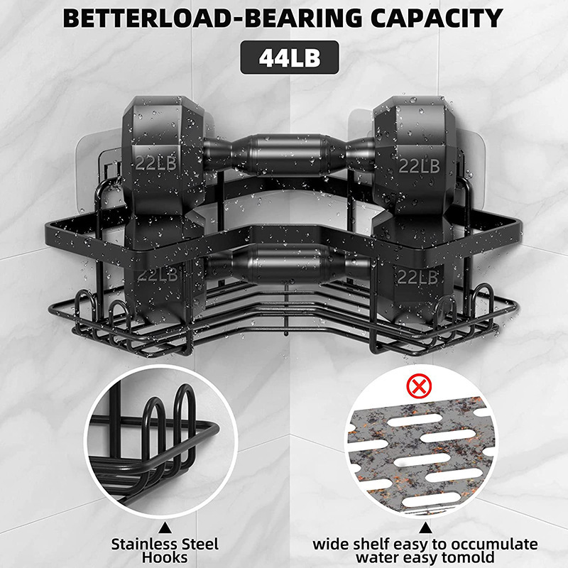 ZXX4 Shower Caddy Large Capacity Stainless Steel Bathroom Shower Organizer Shower Shelves No Drilling Rustproof Bathroom Shelf