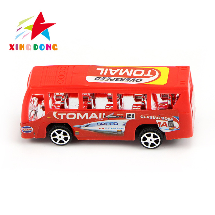 promotion mini toys model car pull back bus toy small plastic pull back kids police car toys