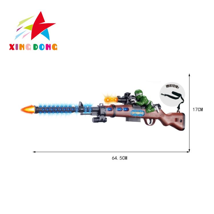 Factory Wholesale 98K Flashing Gun Sniper Rifle Toy Gun Lights Sounds Electric Toys with soldiers