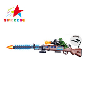 Factory Wholesale 98K Flashing Gun Sniper Rifle Toy Gun Lights Sounds Electric Toys with soldiers