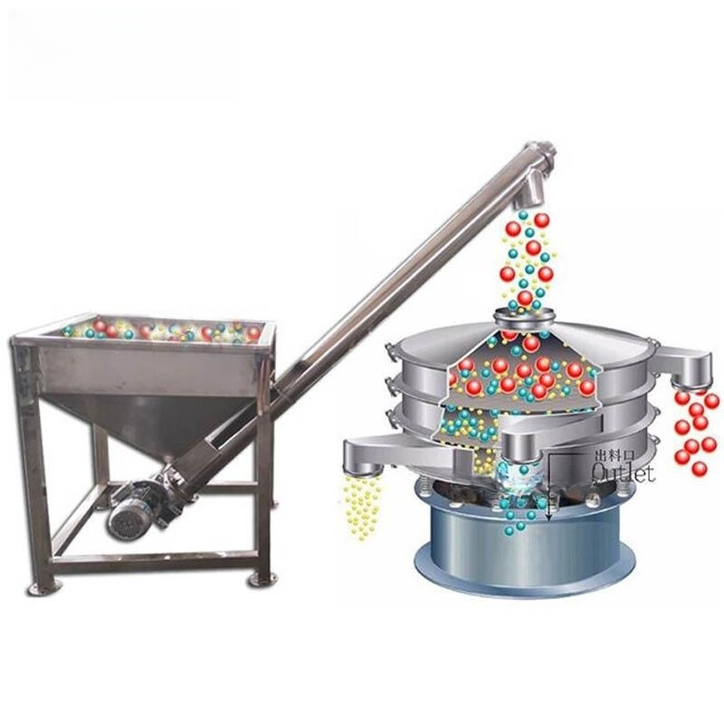 Small spiral auger hopper conveyor used in cement or grain industry