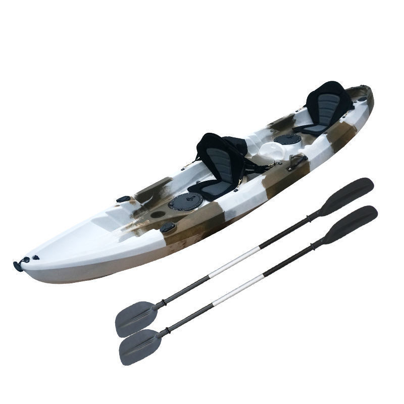 Tandem Fishing Kayak Double Fishing Kayak brown white 2 person sport fishing sit in kayak TN-09