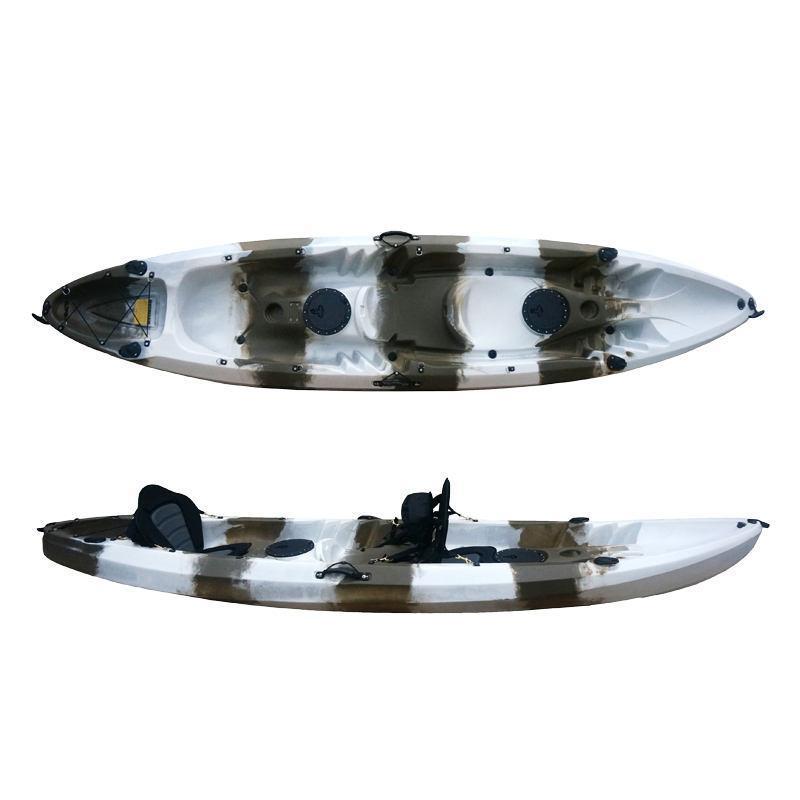 Tandem Fishing Kayak Double Fishing Kayak brown white 2 person sport fishing sit in kayak TN-09