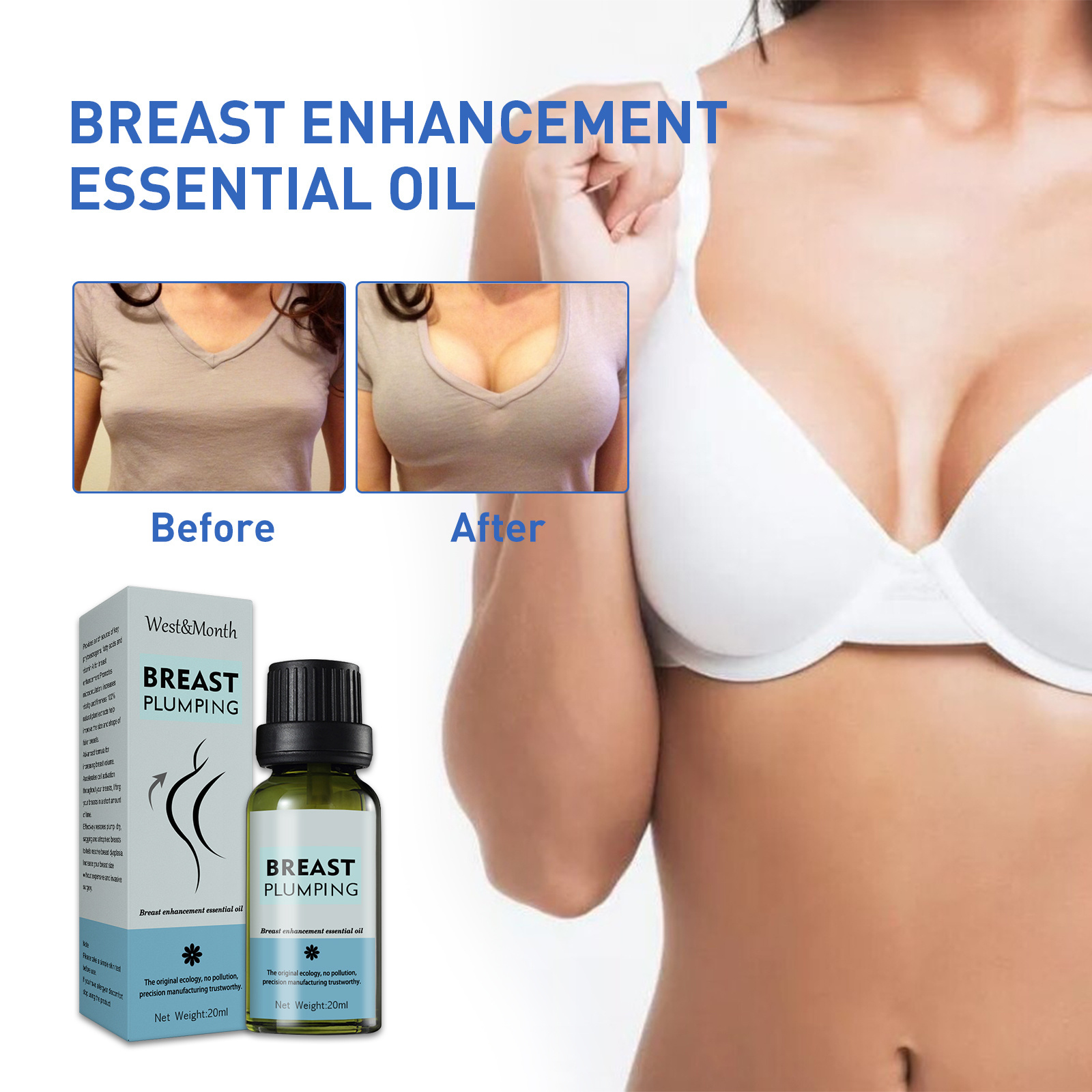 Custom Private Label 20ml Boobs Big Cream Tightening Firming Breast Care Breast Enlargement Enhancement Massage Essential Oil