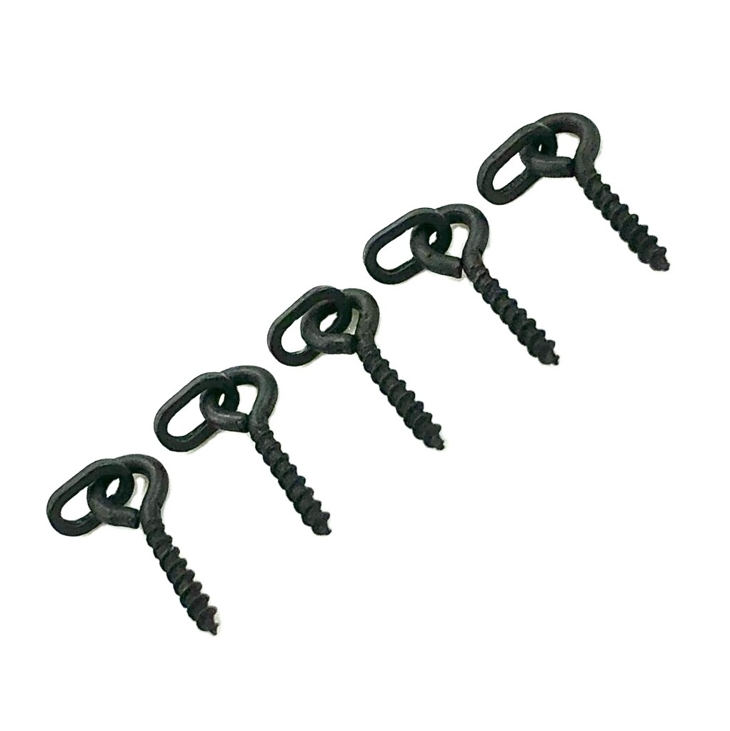 Carp fishing swivels boilie 13MM bait screw with round link loop hook holder matte black link for rigs terminal tackle