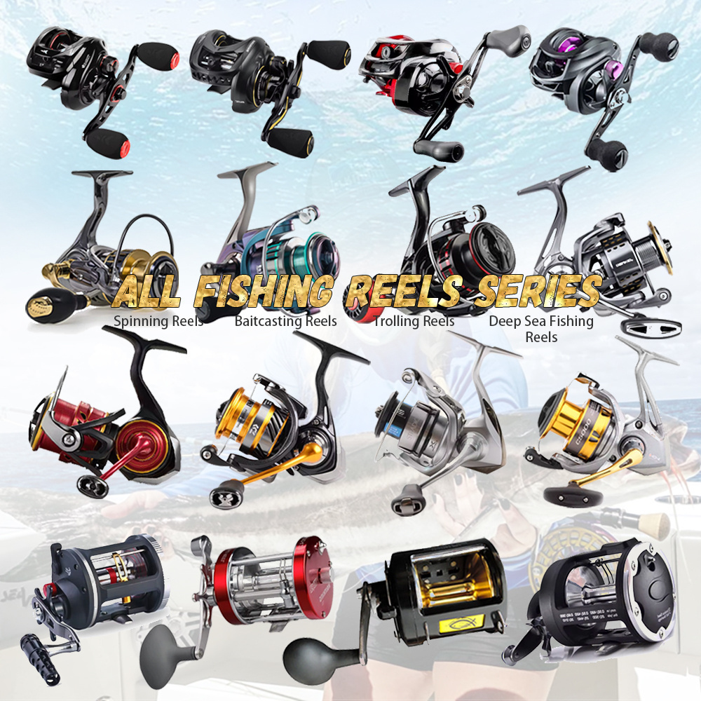 Professional Oem Shimano Daiwa Penn Fishing Long Spool Surf Casting Spinning Reels 10000 Saltwater for Doubles Handle