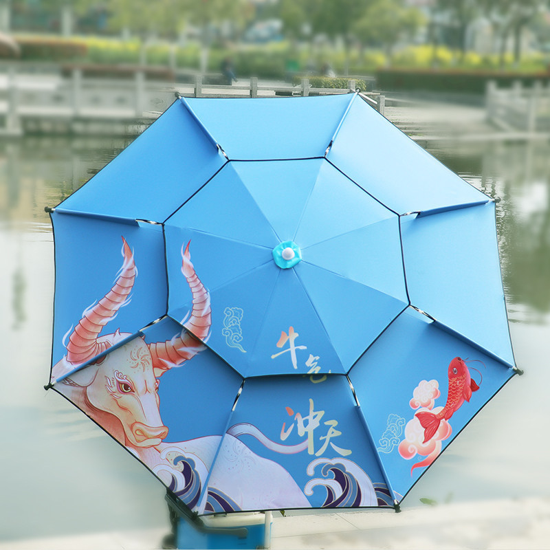 China 1.8-2.4M Outdoor Sun Shade Waterproof Universal Adjustable Double Layer Beach Umbrellas With Logo