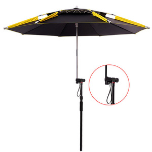 China 1.8-2.4M Outdoor Sun Shade Waterproof Universal Adjustable Double Layer Beach Umbrellas With Logo