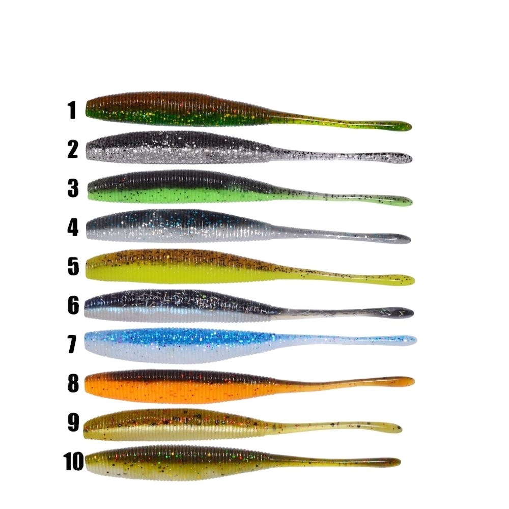 Soft Bait 100mm 3 7g Straight Tail Soft Fishing Lure Silicon Bass Lure Swim Bait