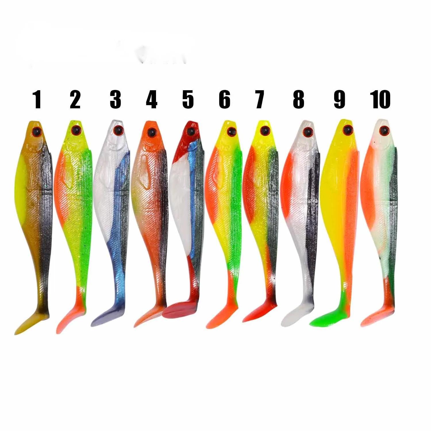 T Tail Manual Rubber Soft Bait 100mm 7 5g 3pcs 4 Colors Handmade Baits Bass Pike Swim Plastic Shad Lure