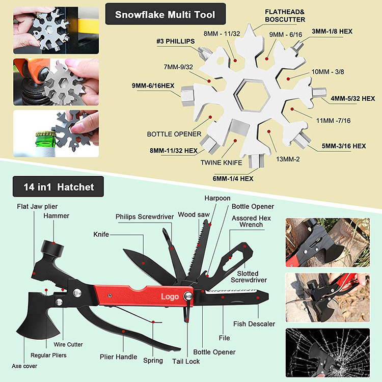 Portable 18 In 1 Sos Earthquake Aid Equipment Outdoor Adventure Wilderness Survival Tool Kit with Axe