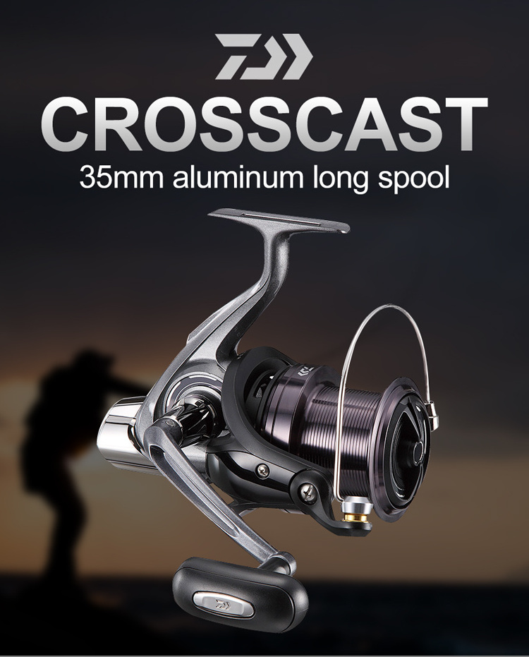 DAIWA CROSSCAST 5000/5500 Long Cast Wheels Saltwater Spinning Fishing Reels Surf Spool 3+1BB Gear Ratio4.1:1 Max Drag15kg CN;JIN