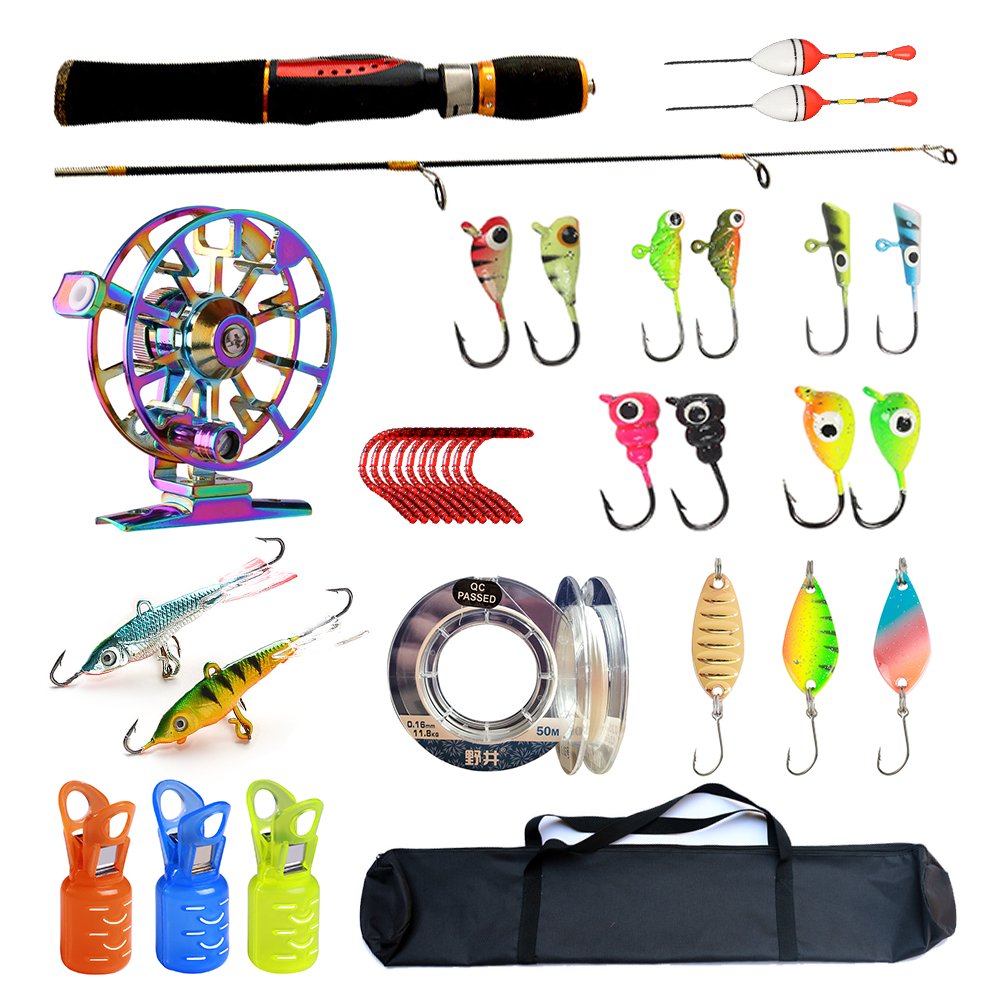 Ice Fishing Gear Lures Reels Rod Kit Wholesale Set Saltwater Soft Plastic Top Water Jigging Sinking Freshwater Kit