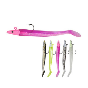 Soft Fishing Lure With Lead Head Hook 12cm 16g T Tail Eel Soft Bait Fish Lead Head With Soft Body