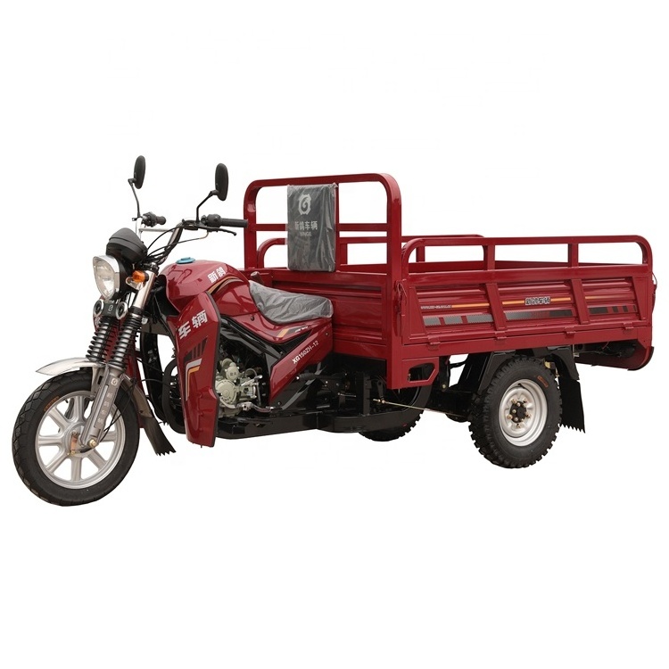 150cc three wheel motorcycle air cooling gas powered tricycle hot selling African motorized cargo big wheel tricycle for Adult