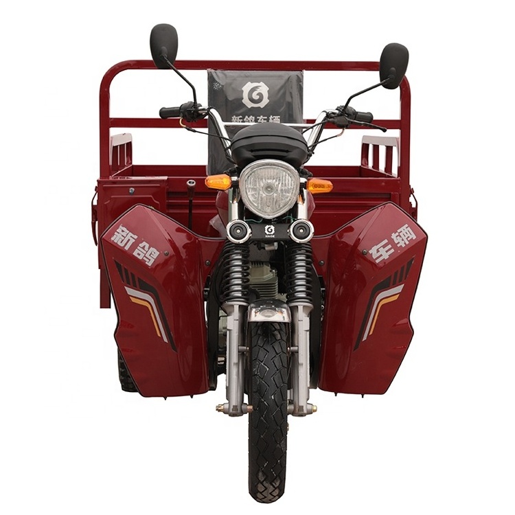 150cc three wheel motorcycle air cooling gas powered tricycle hot selling African motorized cargo big wheel tricycle for Adult