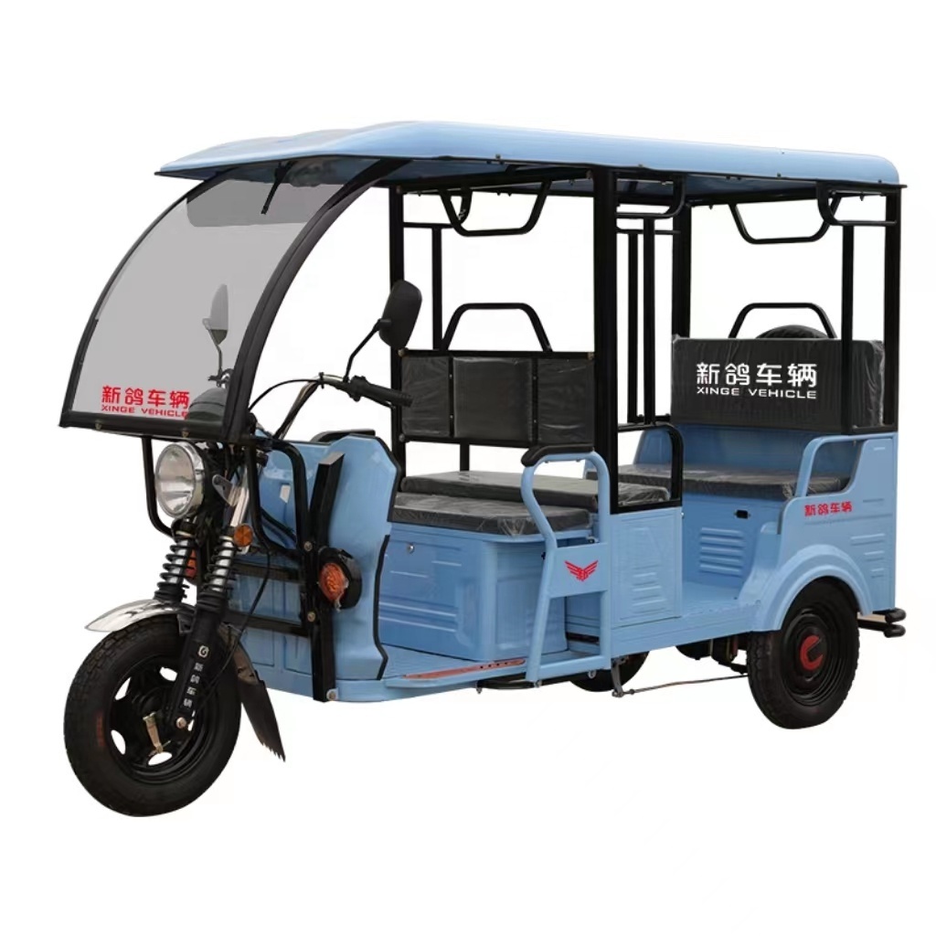 XINGE New Bajaj Three Wheel Electric Tricycle 3 Wheeler Tuk Tuk for Passenger 48V Motorcycle Motor Taxi Fully Enclosed ccc