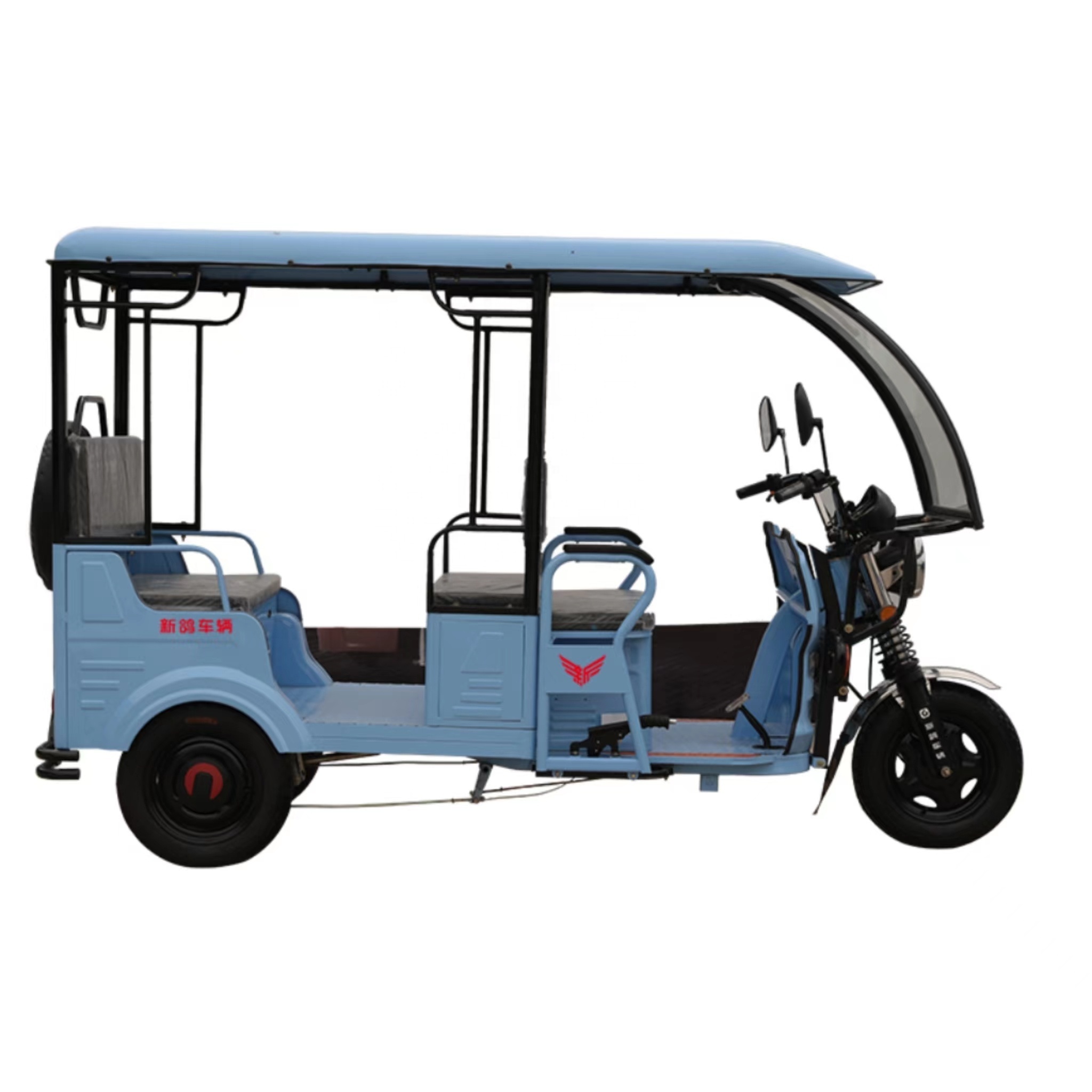 XINGE New Bajaj Three Wheel Electric Tricycle 3 Wheeler Tuk Tuk for Passenger 48V Motorcycle Motor Taxi Fully Enclosed ccc