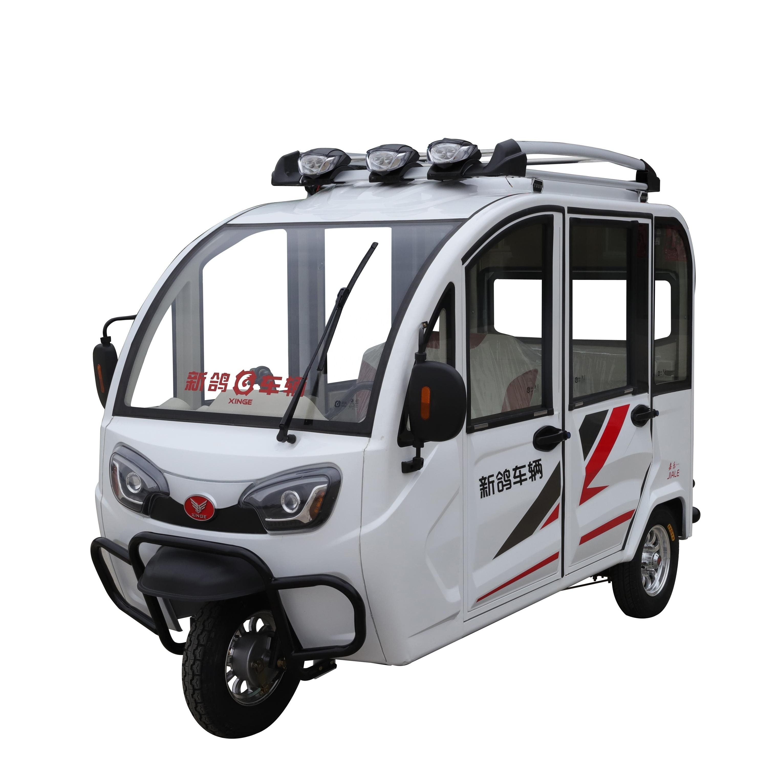 Taxi Passenger Tricycles Bajaj Taxi for Sale Passenger Electric Auto Rickshaw Tuk Tuk Factory Price 800W 60V Closed 800W