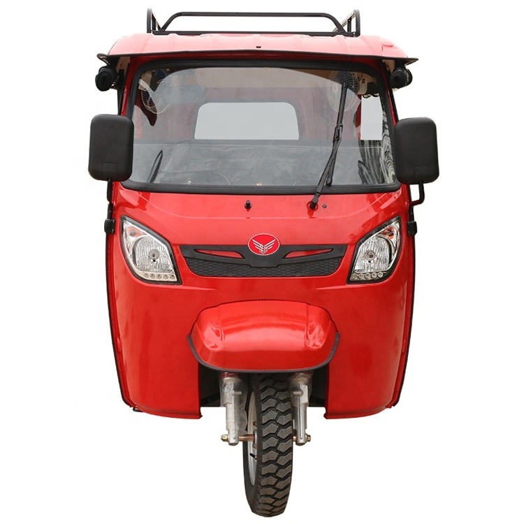 Chinese passenger gasoline motorcycle with cabin passenger tricycle three wheel enclosed cabin tricycle