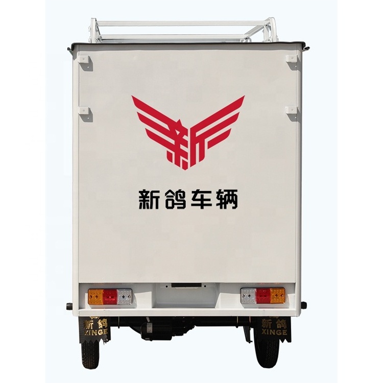 Motorized tricycle enclosed cabin electric cargo 3 wheel 90km long range and saving energy big cargo box express 3 wheel