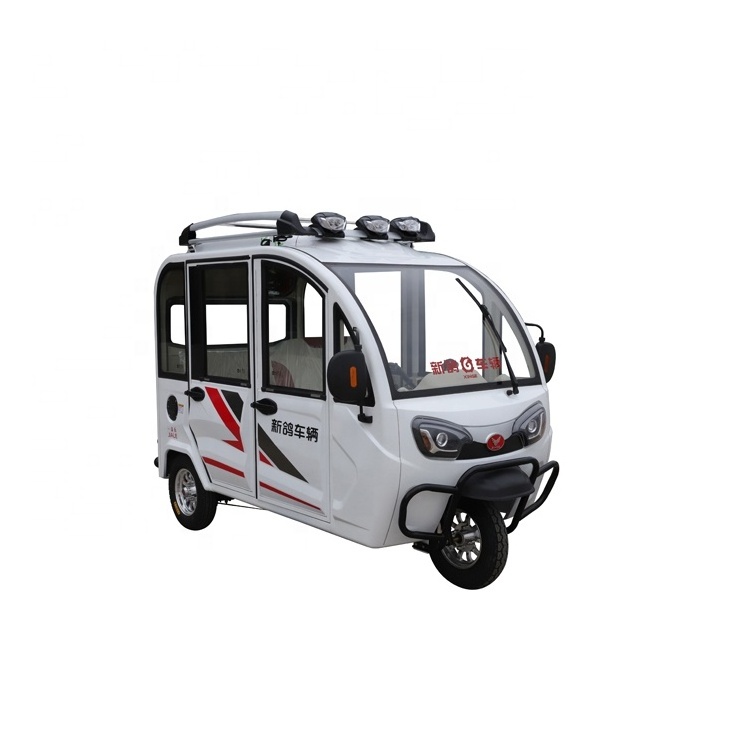 Factory Price Taxi Passenger Tricycles Bajaj Taxi for Sale Passenger Electric Auto Rickshaw Tuk Tuk  800W 60V Closed Trike