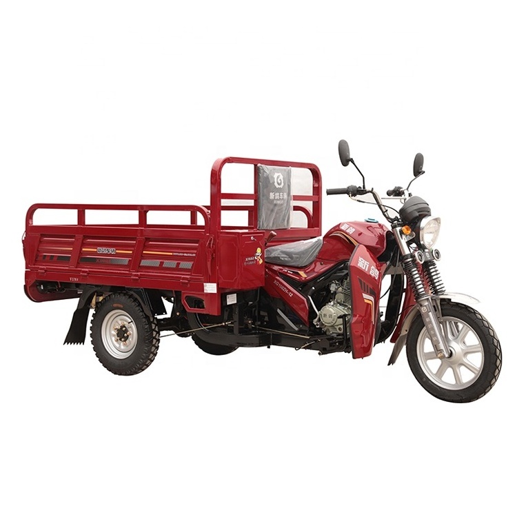 150cc three wheel motorcycle air cooling gas powered tricycle hot selling African motorized cargo big wheel tricycle for Adult