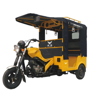 Hot sale high quality 150cc air cooled engine gasoline 5 passenger tuk tuk enclosed cabin bajaj motorcycle three wheel