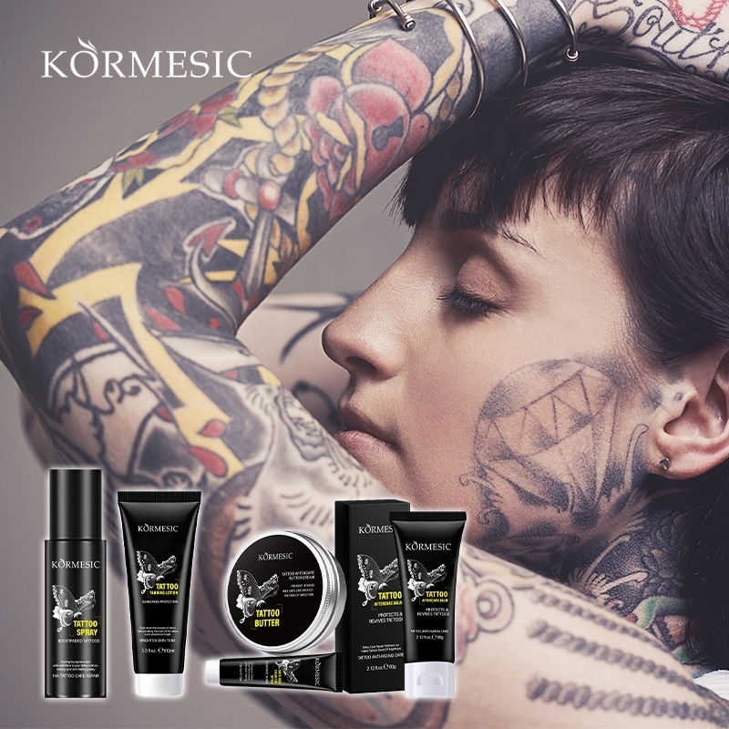 Private Label KORMESIC Aftercare Lotion Red Remove Vegan Tattoo Aftercare Cream After Care Tattoo Cream Skin care Set