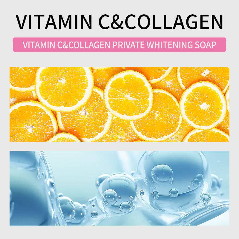 KORMESIC Cleaning Exfoliating Handmade Soap Bath Body Care Vitamin C Collagen Peach Extract Privacy Whitening Soap