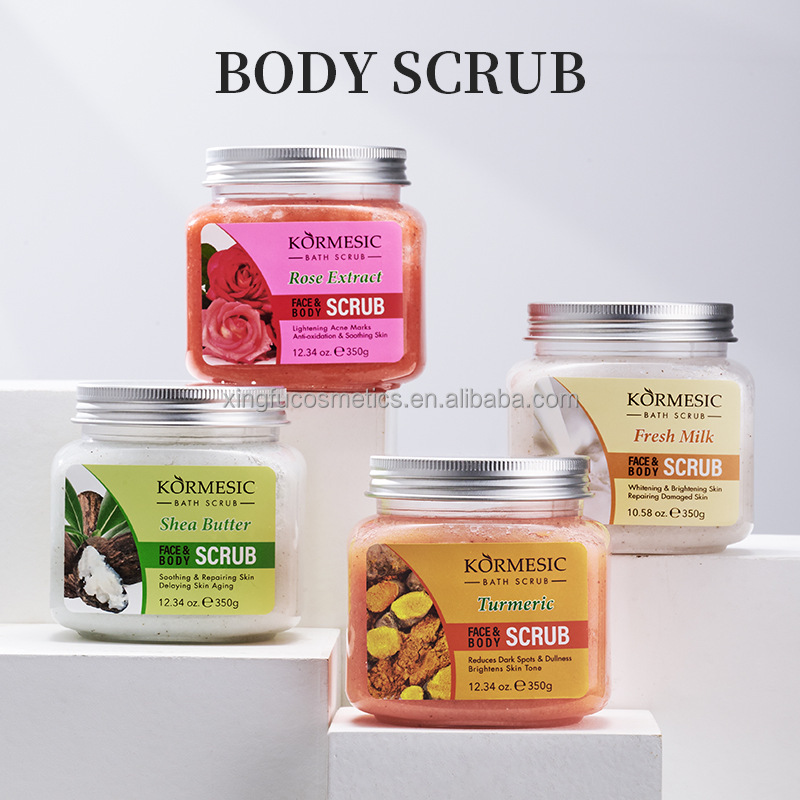 KORMESIC sugar body scrub natural exfoliating whitening body scrub orange fruit body scrub