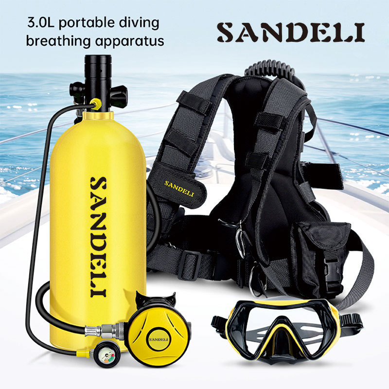 SANDELI SD-X6000AP 3L scuba oxygen tank underwater breathing air Diving  cylinder kit with high pressure air pump for  diving