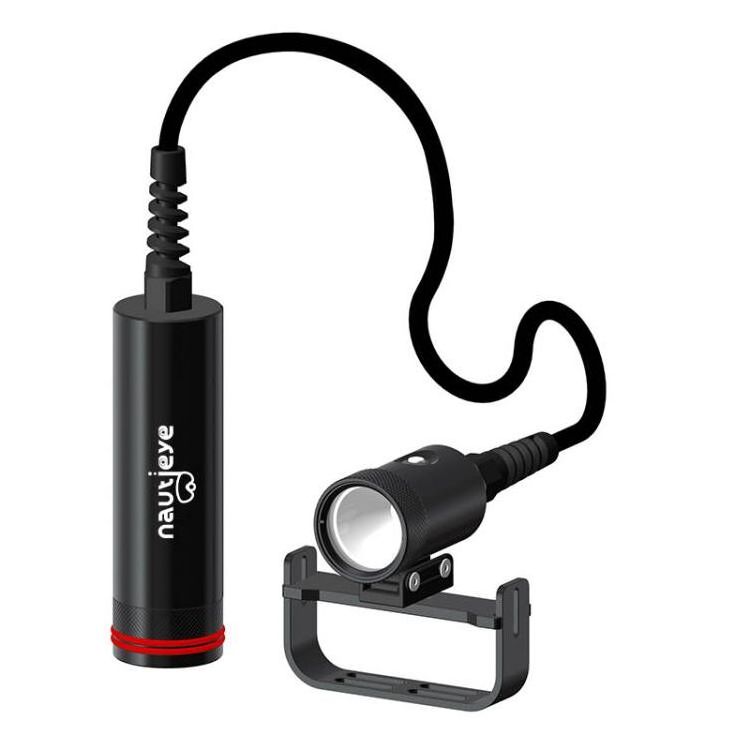 Nautieye T1800E 6 degree beam angle  LED Primary Tech focus Light with E/CO cord for cave diving and Underwater dive lamp