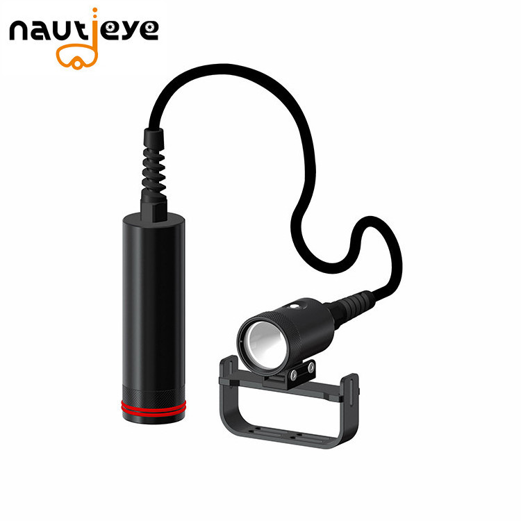 Nautieye T1800E 6 degree beam angle  LED Primary Tech focus Light with E/CO cord for cave diving and Underwater dive lamp